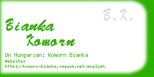 bianka komorn business card